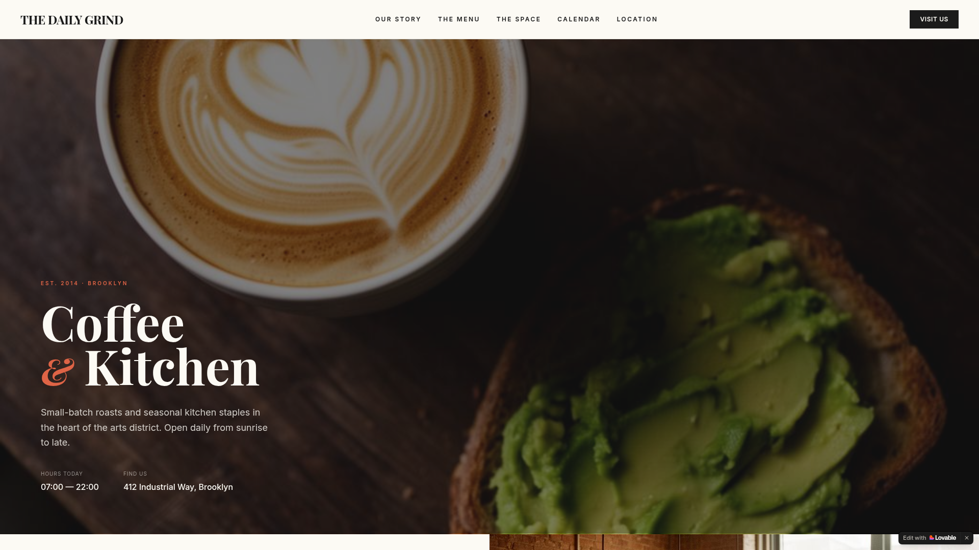 The Daily Grind website preview