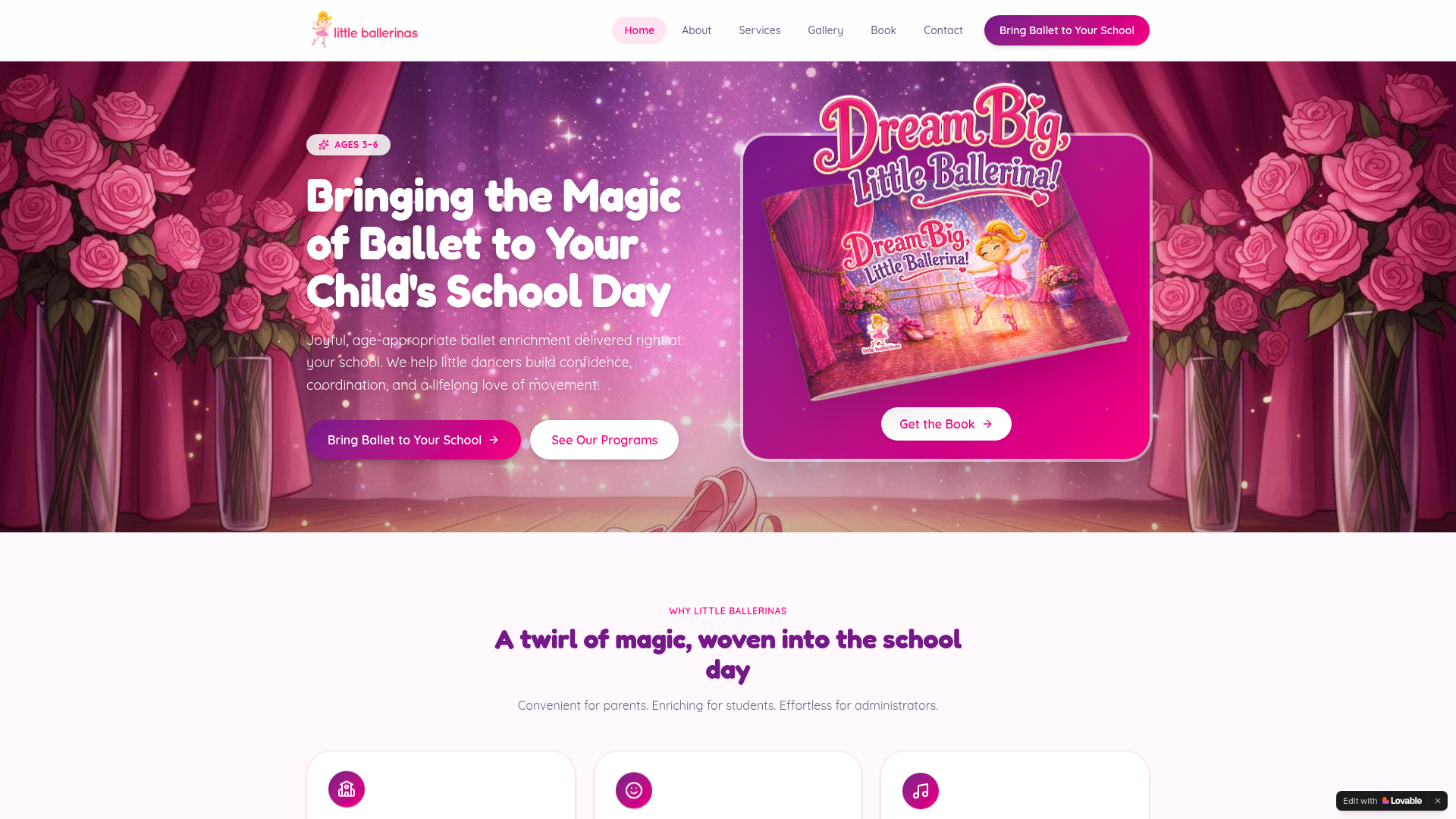 Little Ballerinas website preview